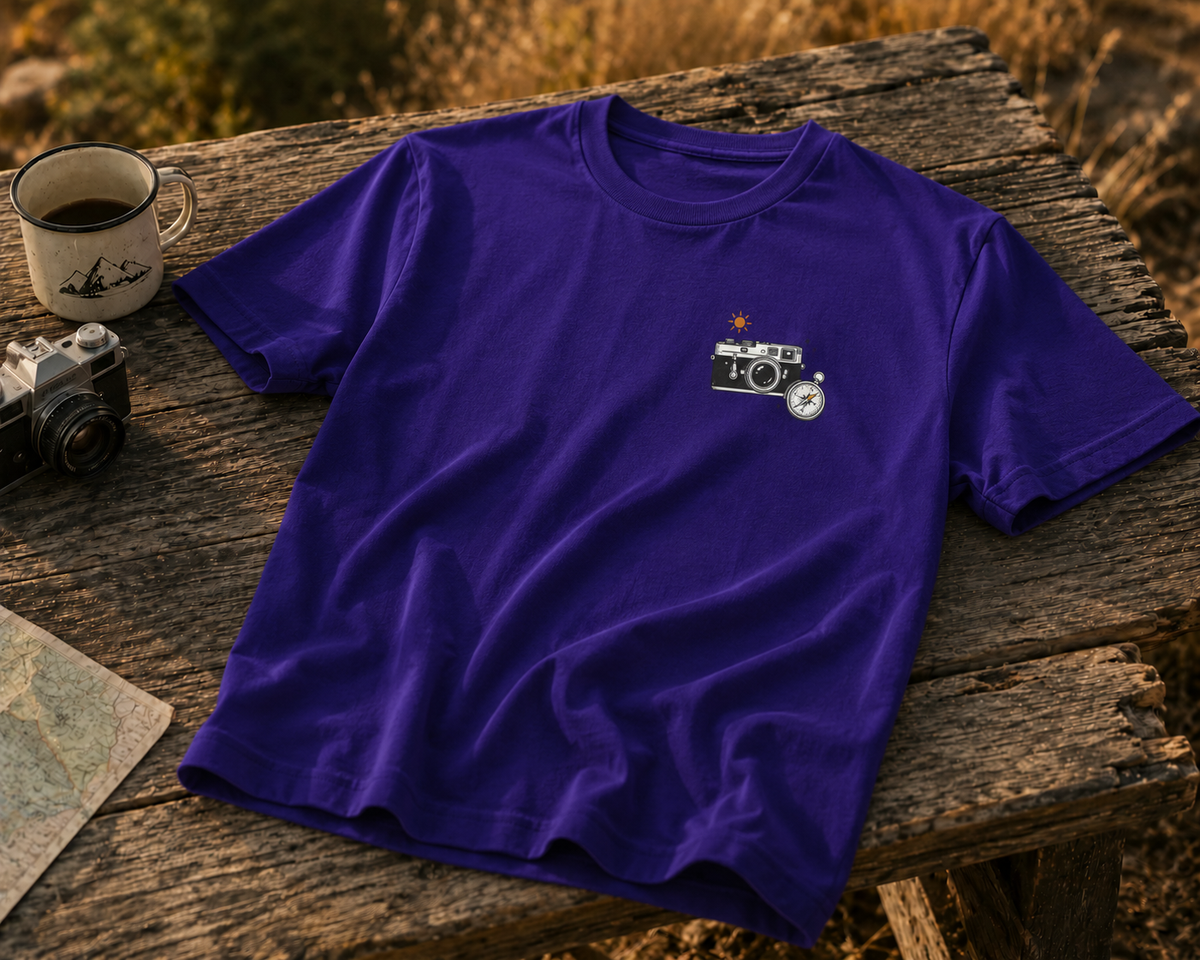 Retro Camera Tee | Minimal Chest Print Photography Shirt