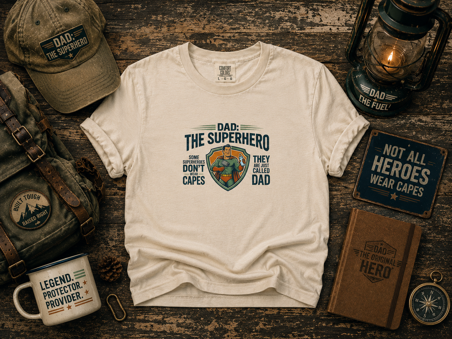 Dad: The Superhero T-Shirt — "Dad: The Superhero, They Don’t Wear Capes, They Call Him Dad"