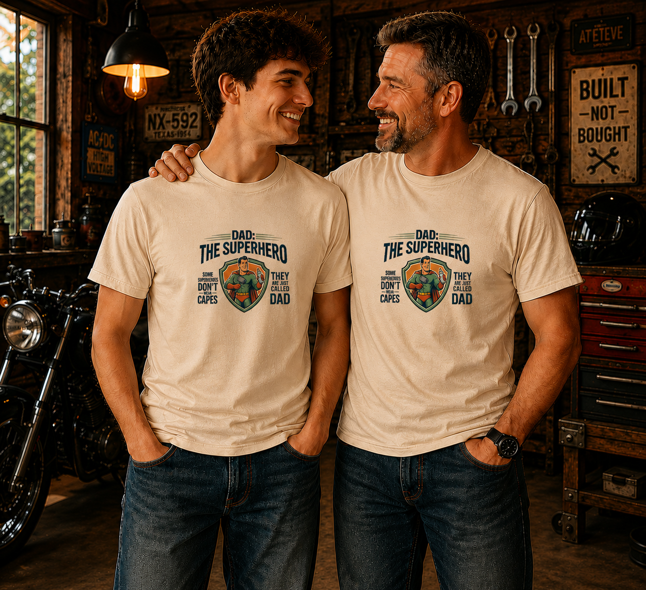 Dad: The Superhero T-Shirt — "Dad: The Superhero, They Don’t Wear Capes, They Call Him Dad"