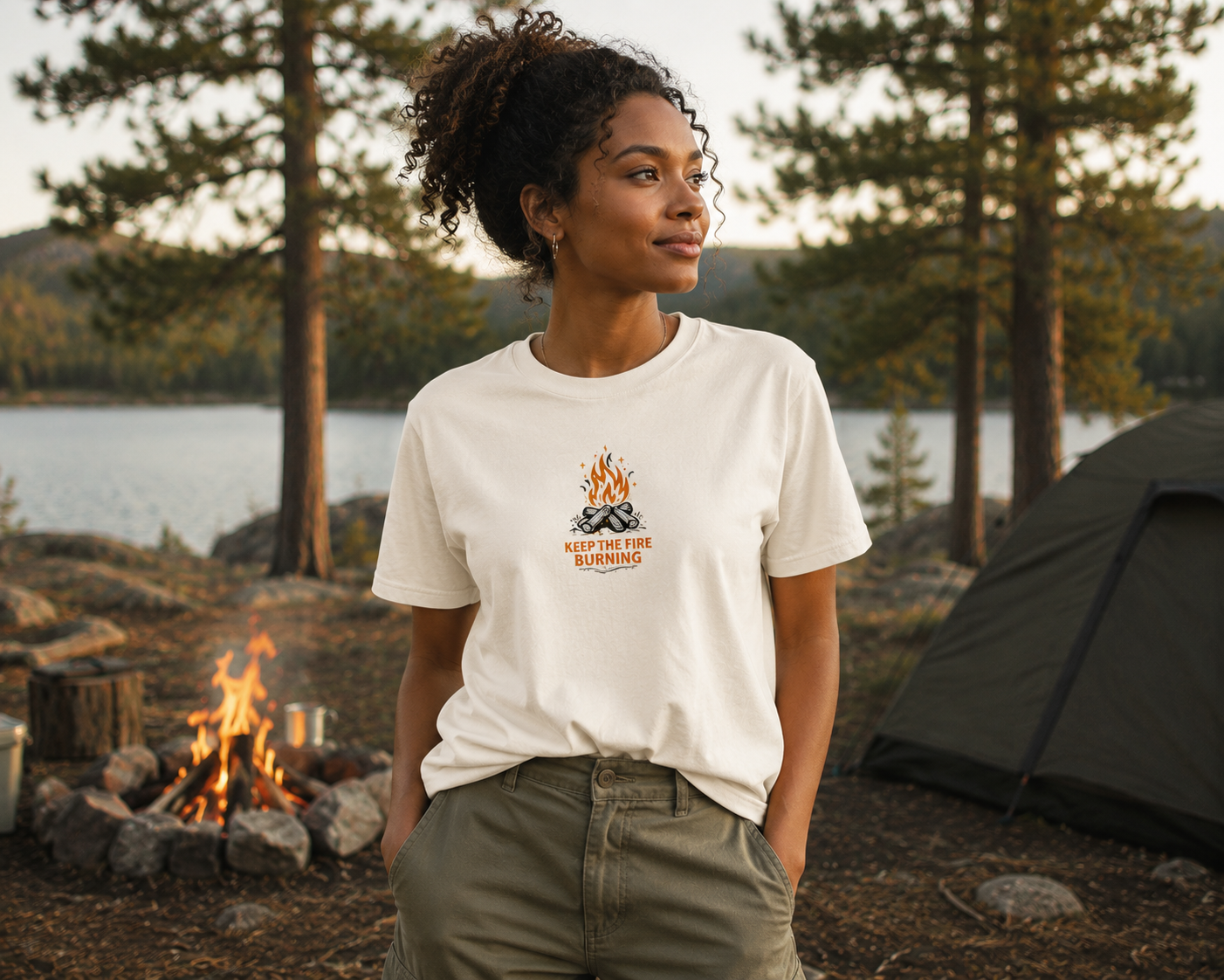T-Shirt — Keep The Fire Burning Campfire Graphic Tee