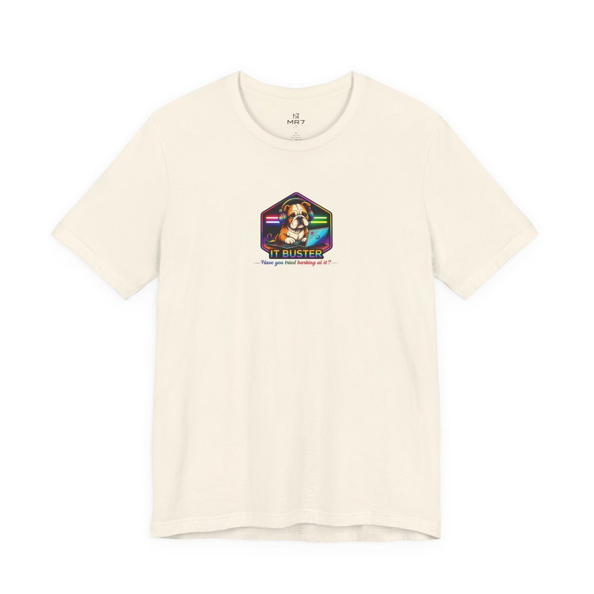 Retro Rainbow Dog Badge T-Shirt | Cute Puppy Graphic Tee
