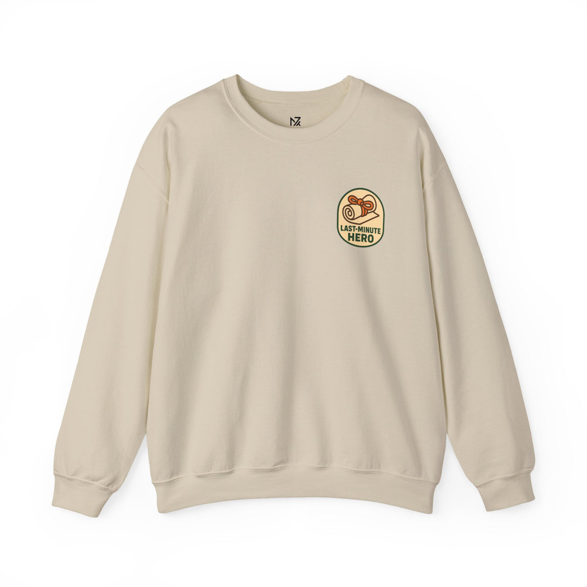 Last-Minute Gift Sweatshirt | Minimal Chest Print, Vintage Receipt Badge