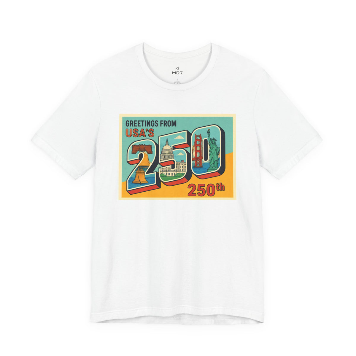 Greetings From USA 250th Vintage Postcard T-Shirt | 250th Anniversary Tee