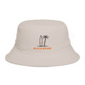 Beach Bound Bucket Hat, Vintage Line Art Beach Hat, Cotton Summer Sun Hat, Surf Travel Gift