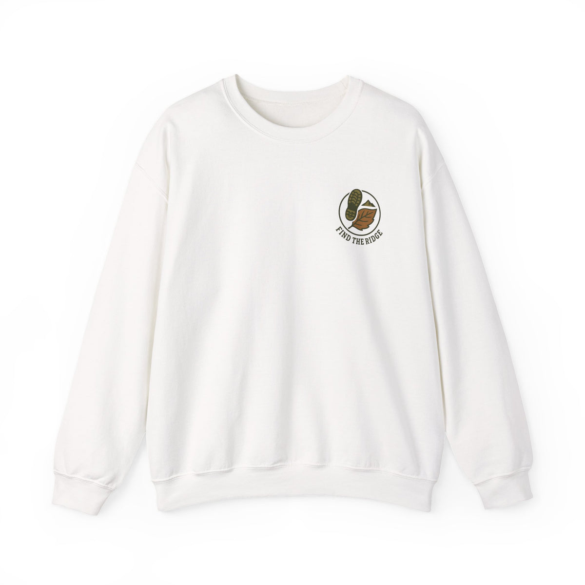 Hiking Sweatshirt | Small Chest Boot Print, Fall Foliage
