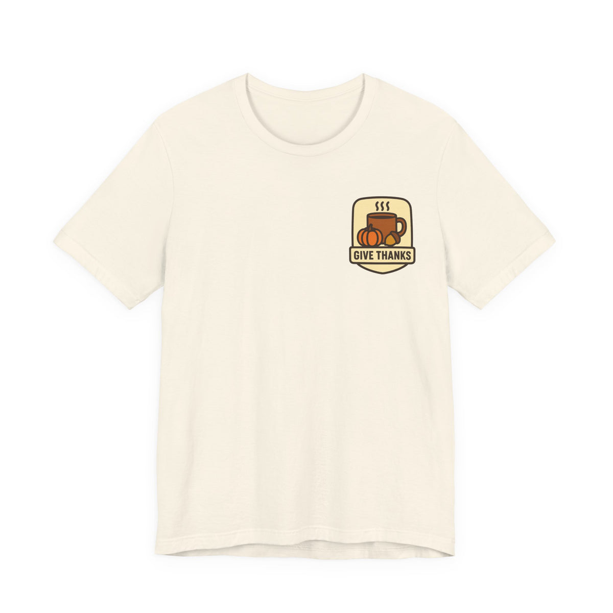 Thanksgiving Tee | Small Chest Print, Give Thanks Badge