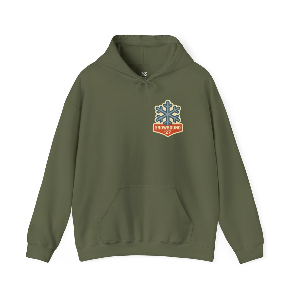 Matching Ski Trip Hoodie | Snowbound '27 Badge, Small Left-Chest Print