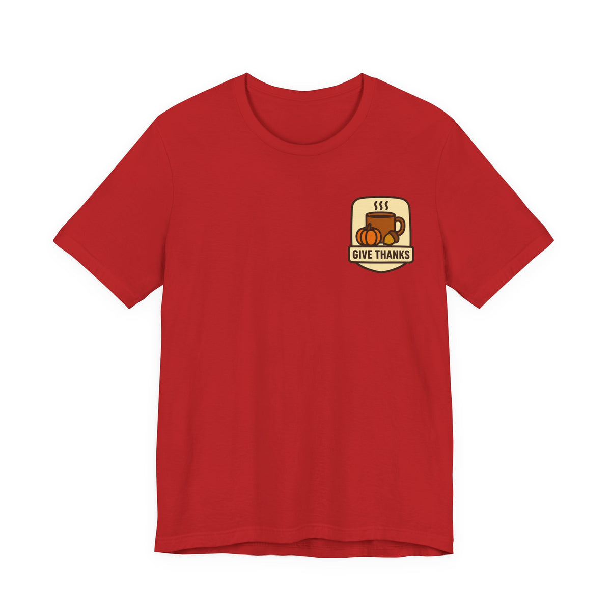 Thanksgiving Tee | Small Chest Print, Give Thanks Badge
