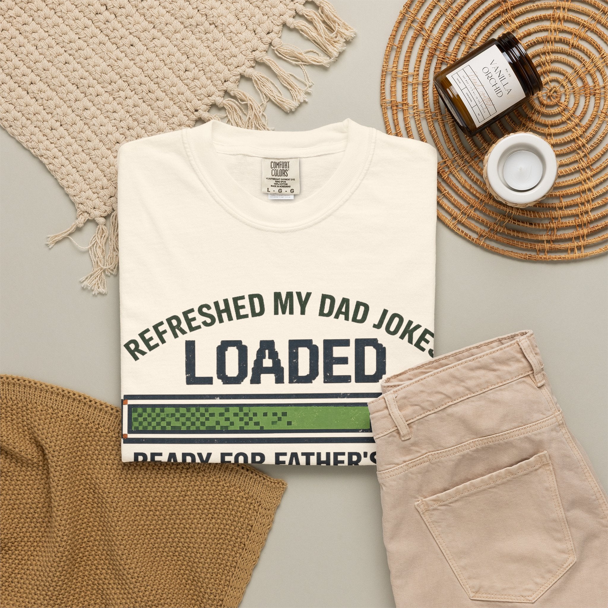 Refreshed My Dad Jokes Loaded progress bar T-Shirt | Father's Day tee