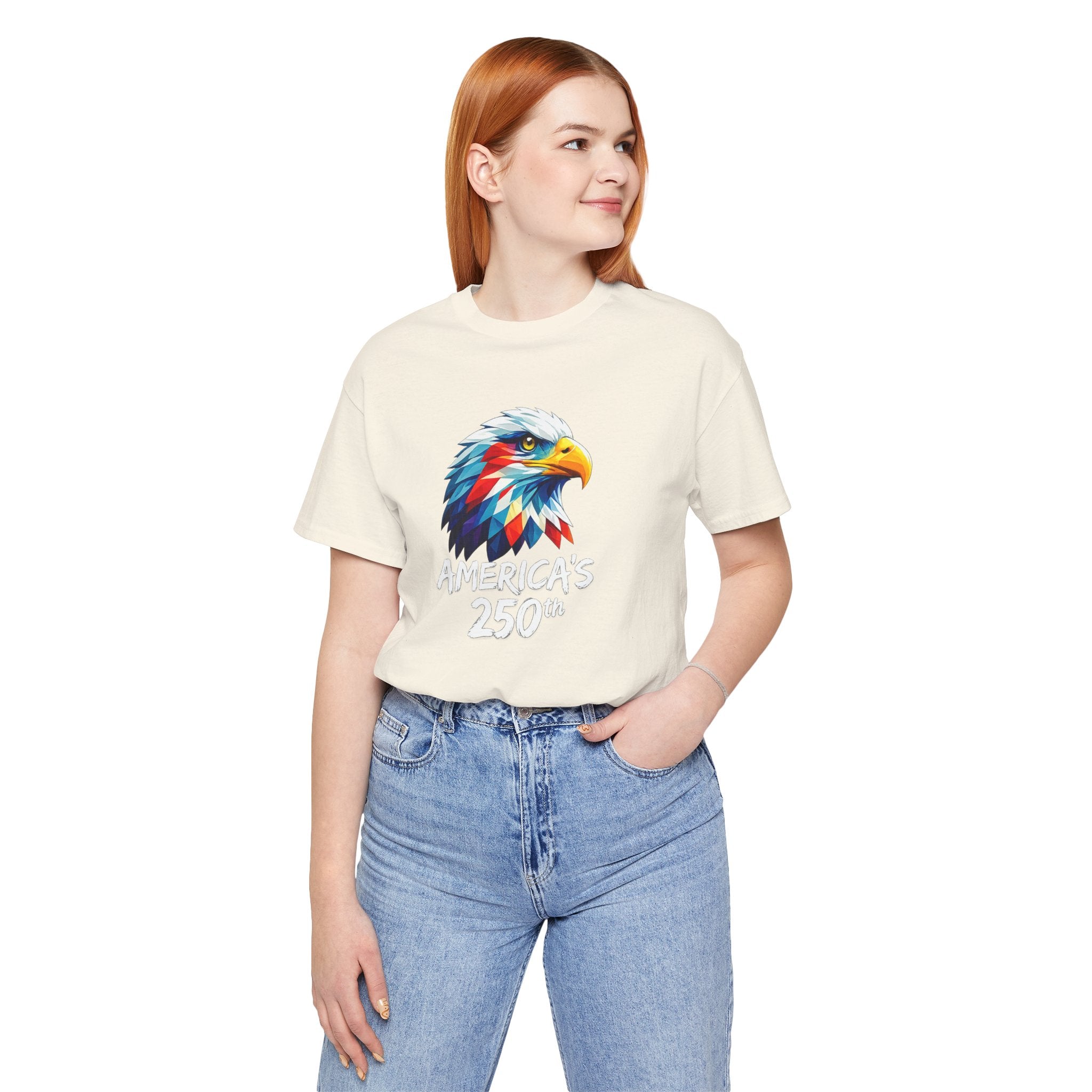 Colorful Geometric Eagle America's 250th T-Shirt | Patriotic Anniversary Tee
