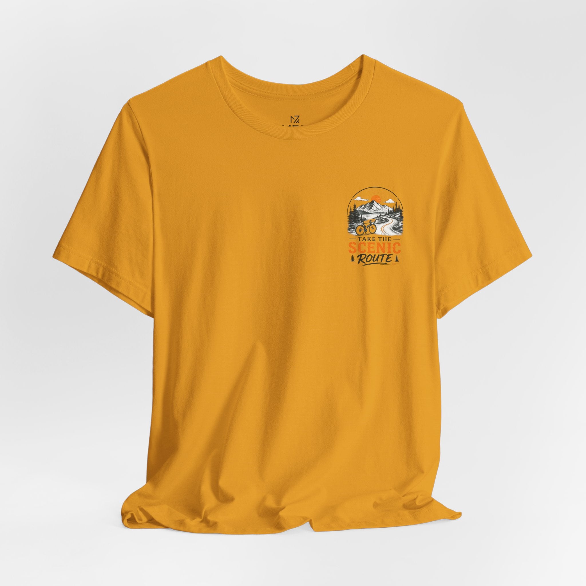 Scenic Route Graphic Tee — Vintage Road Trip Pocket Design