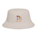 High Tides Bucket Hat, Vintage Line Art Beach Hat, Cotton Summer Sun Hat, Surf Travel Gift