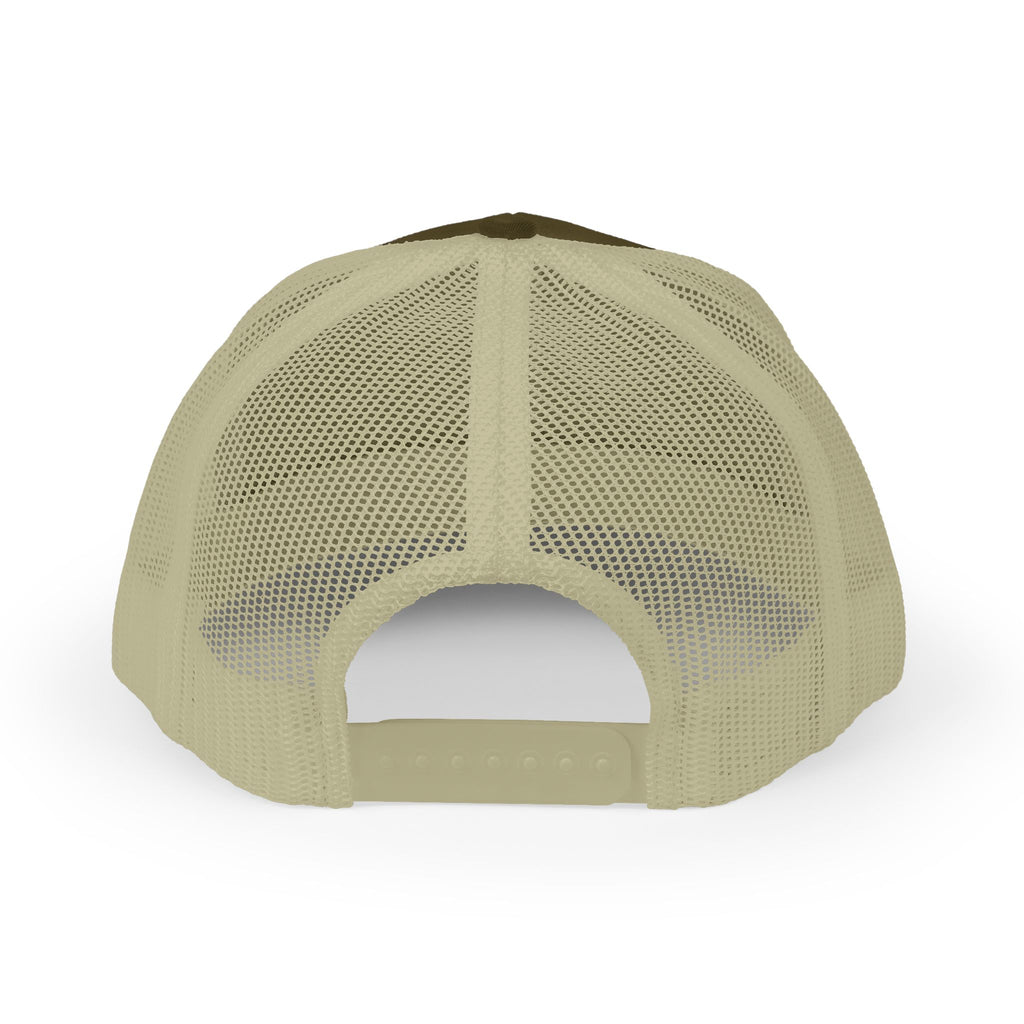 Trails Ahead Trucker Hat, Vintage Line Art Outdoor Cap, Mesh Back Snapback, Hiking Camping Gift
