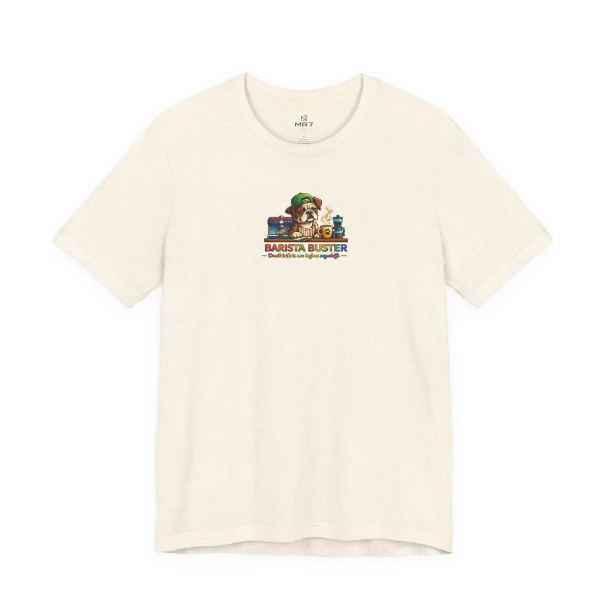 Barista Buster Coffee Monster T-Shirt | Cute Coffee Shop Illustration