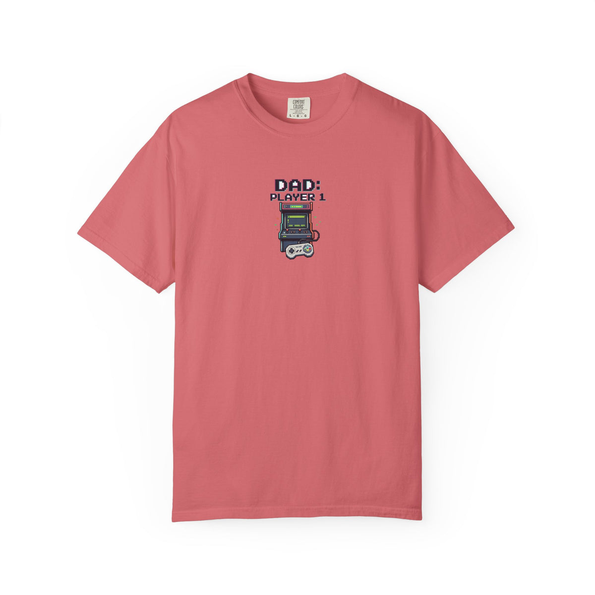 Dad Player 1 Retro Handheld Game T-shirt | Gamer Dad Tee