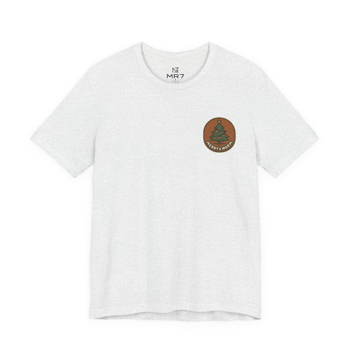 Christmas Tree Tee | Minimal Holiday Badge, Small Chest Print