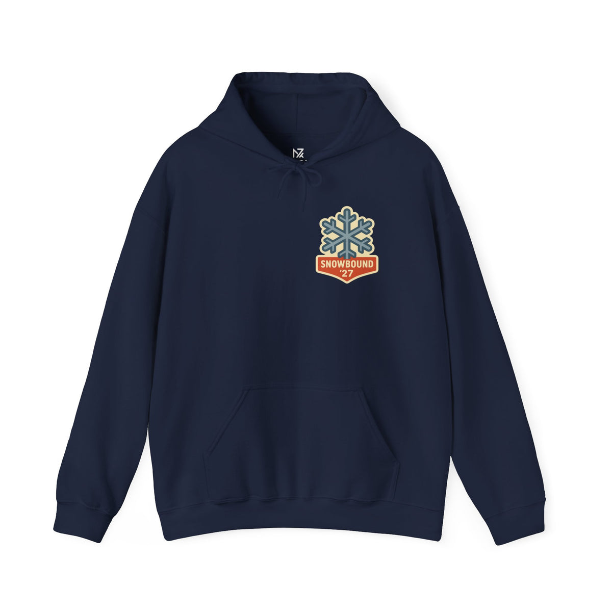 Matching Ski Trip Hoodie | Snowbound '27 Badge, Small Left-Chest Print