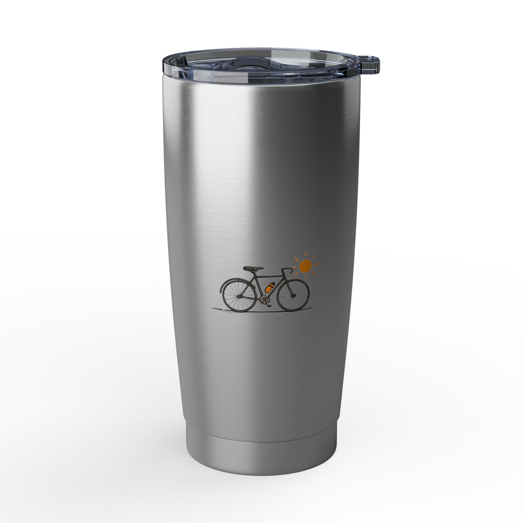 Minimal Bicycle Stainless Steel Tumbler 20oz, Insulated Travel Mug, Outdoor Coffee Gift