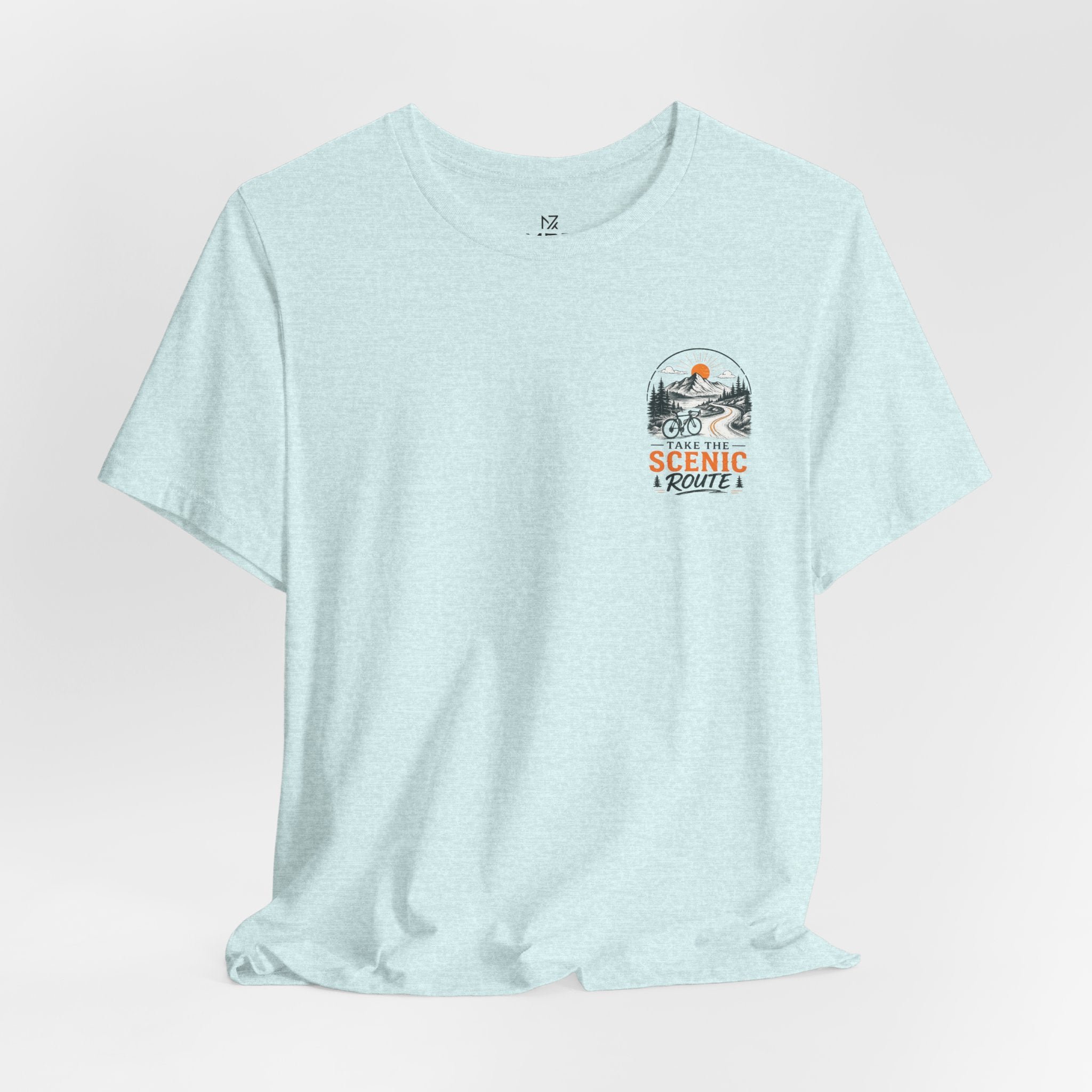 Scenic Route Graphic Tee — Vintage Road Trip Pocket Design