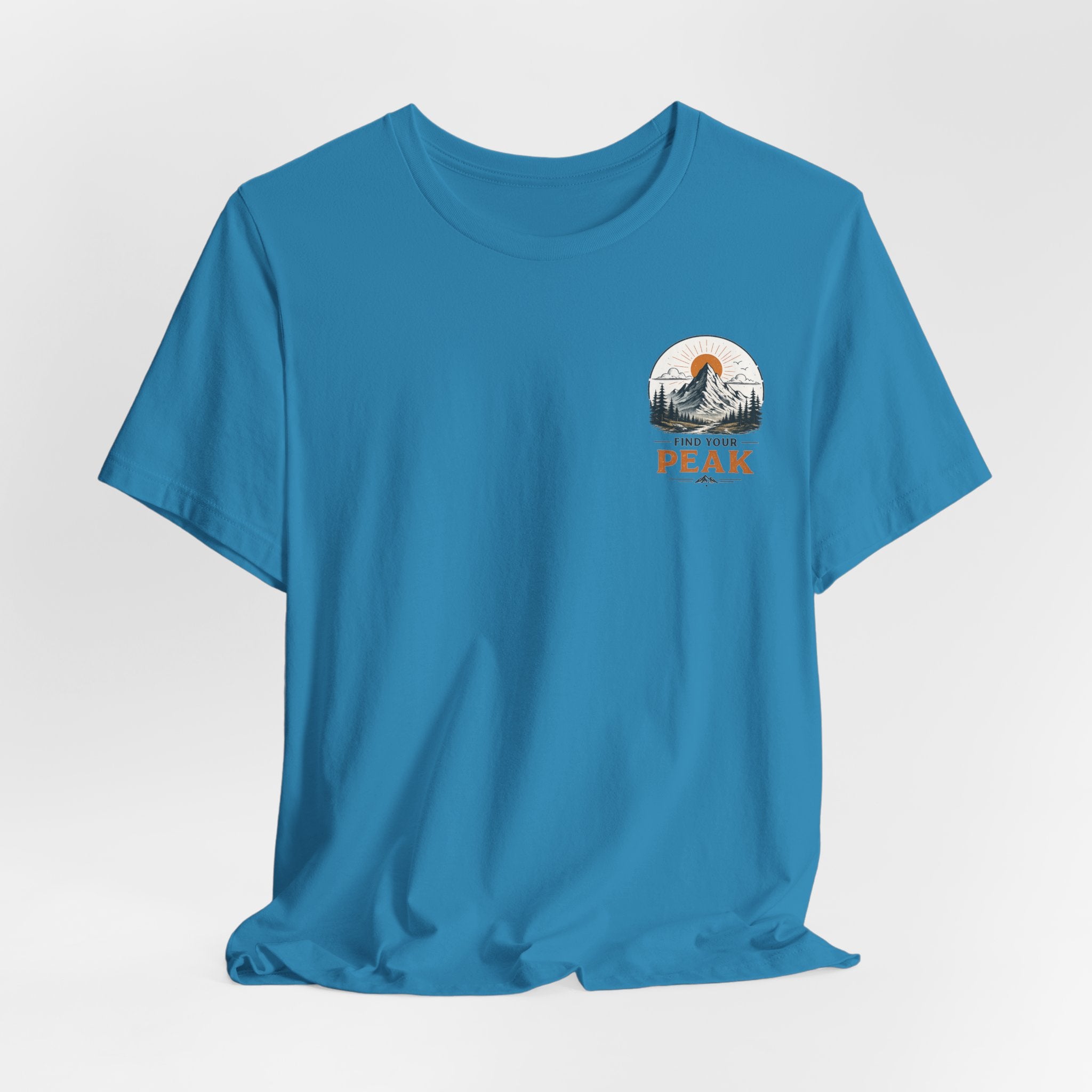 Peak Mountain Tee — Retro Sunrise Hiking T-Shirt