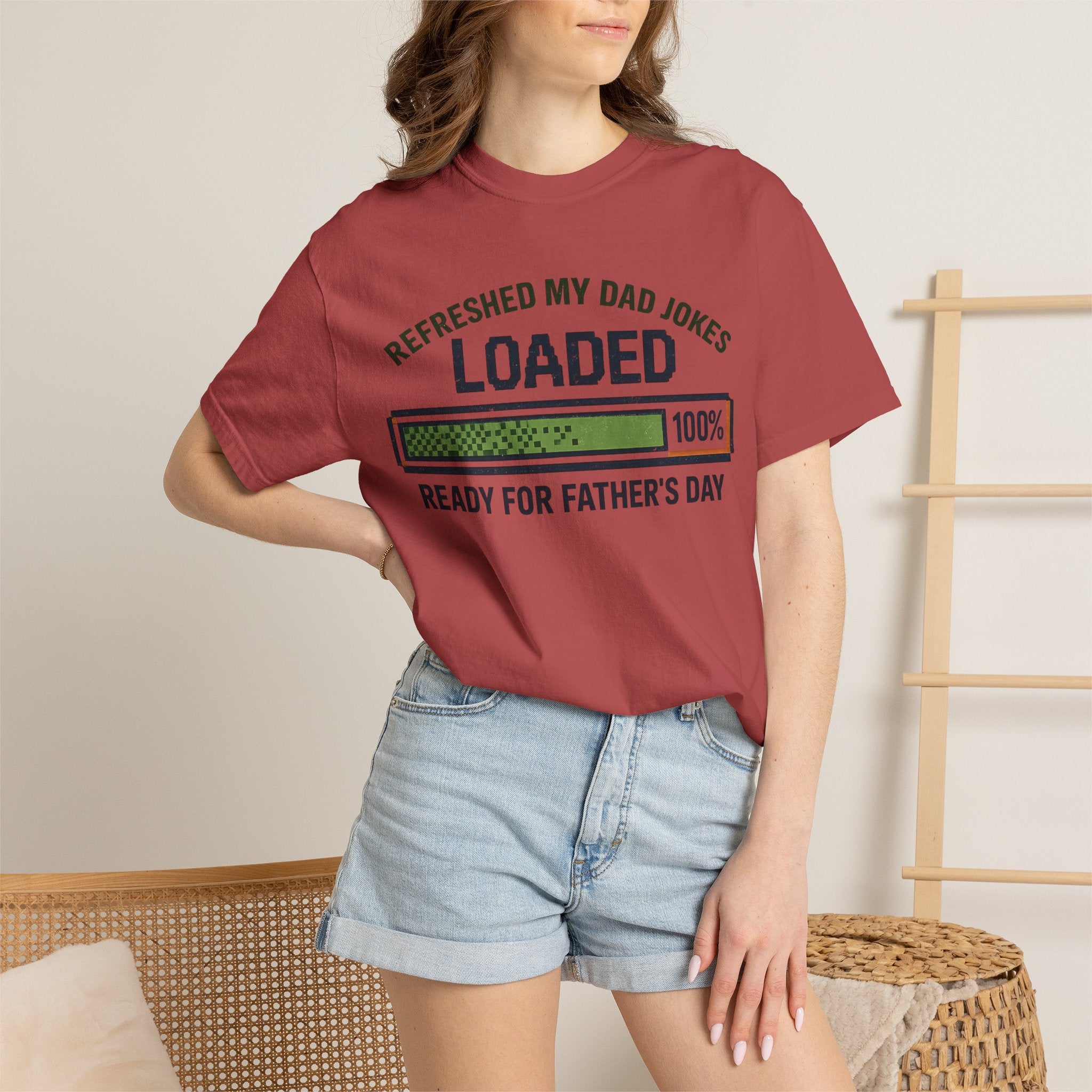 Refreshed My Dad Jokes Loaded progress bar T-Shirt | Father's Day tee