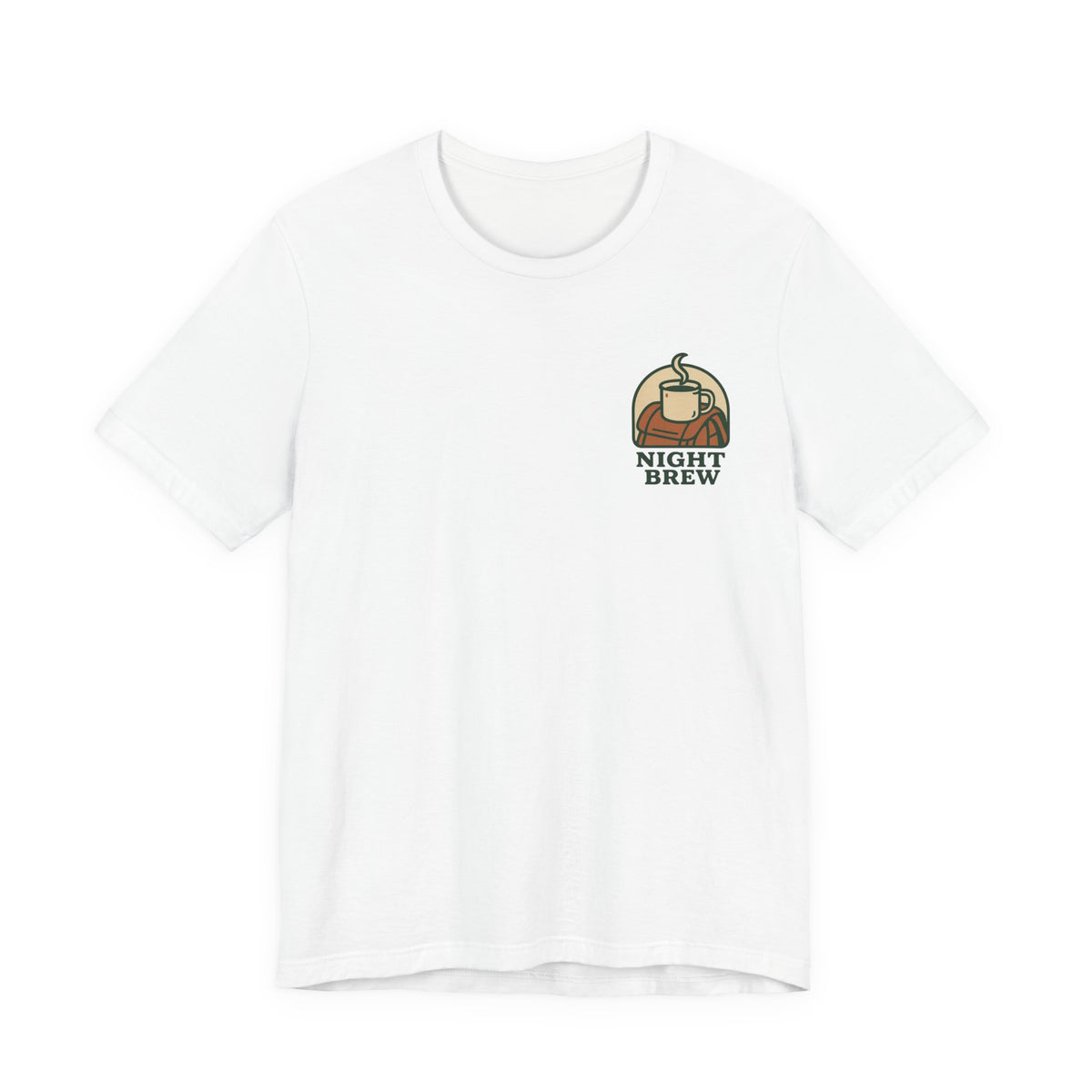 Camping Coffee Tee | Enamel Mug Badge, Small Chest Print