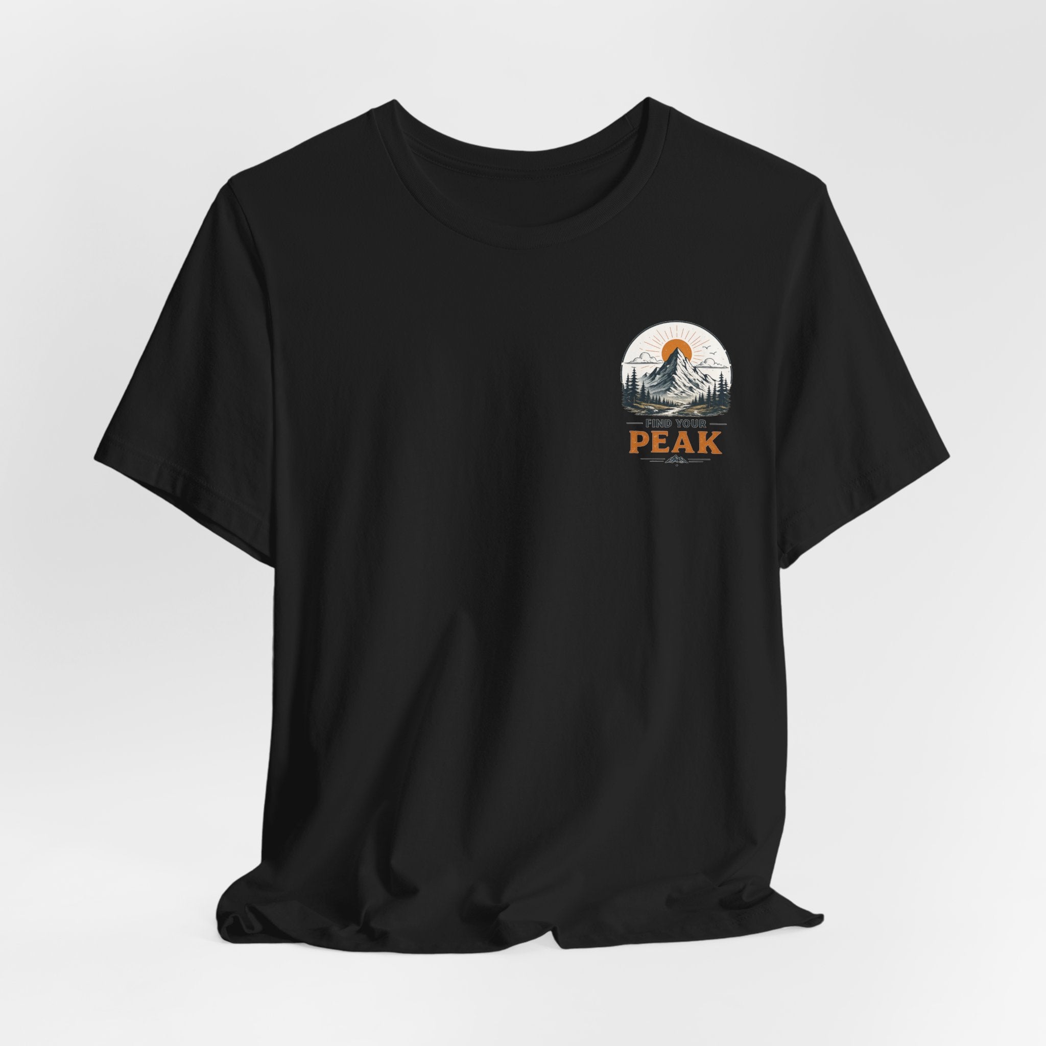Peak Mountain Tee — Retro Sunrise Hiking T-Shirt
