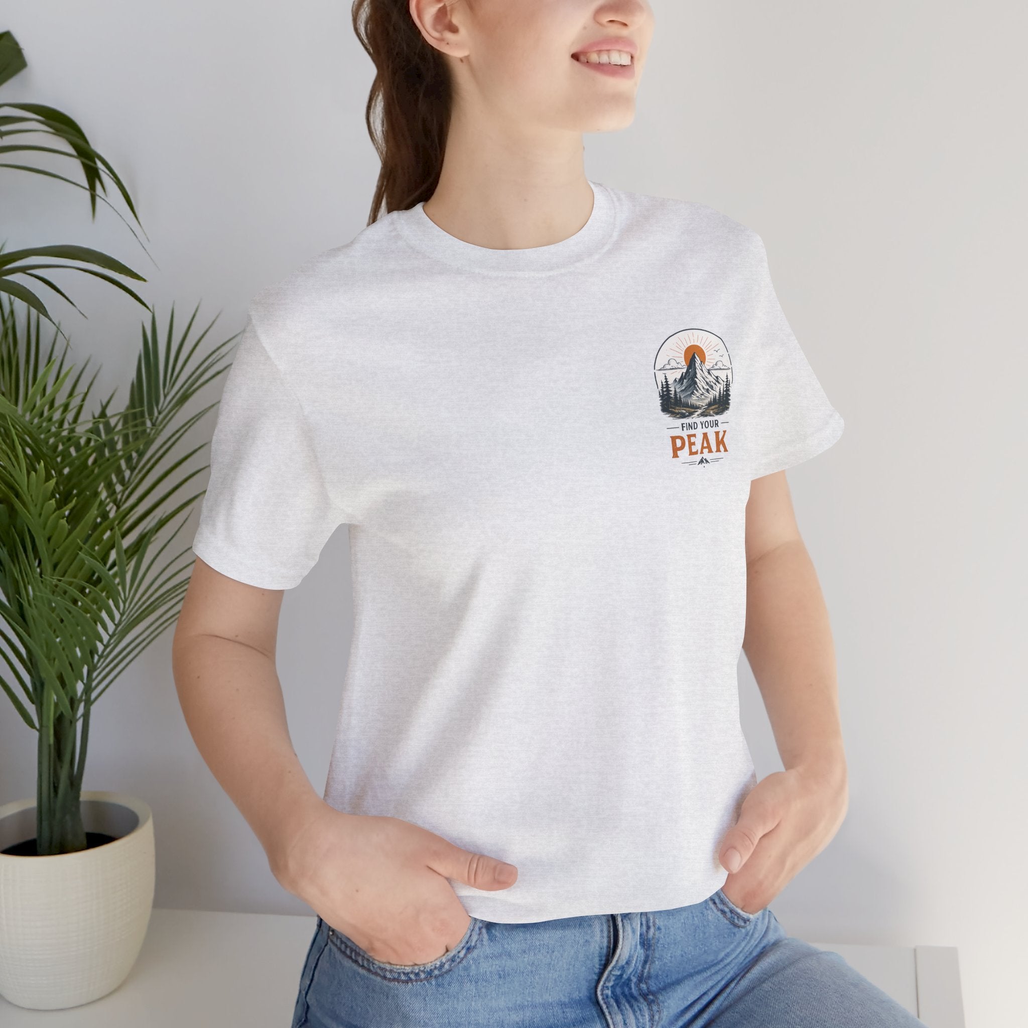 Peak Mountain Tee — Retro Sunrise Hiking T-Shirt