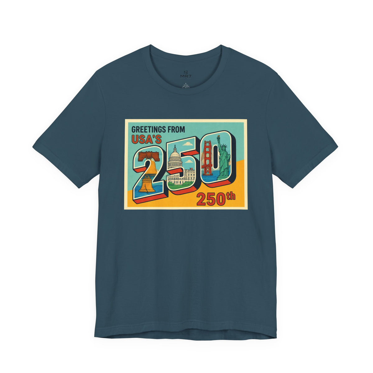 Greetings From USA 250th Vintage Postcard T-Shirt | 250th Anniversary Tee