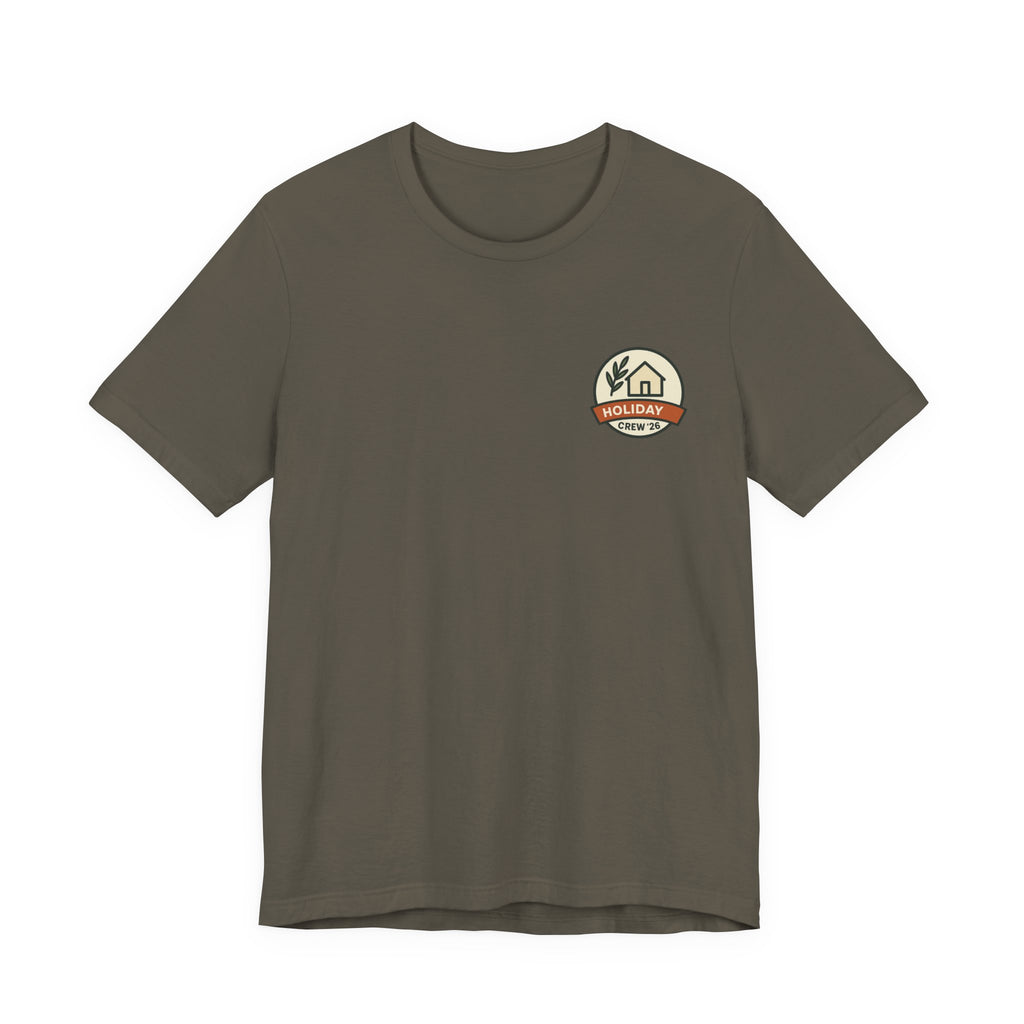 Family Holiday Matching Tee | Minimal Left-Chest Badge, Holiday Crew '26