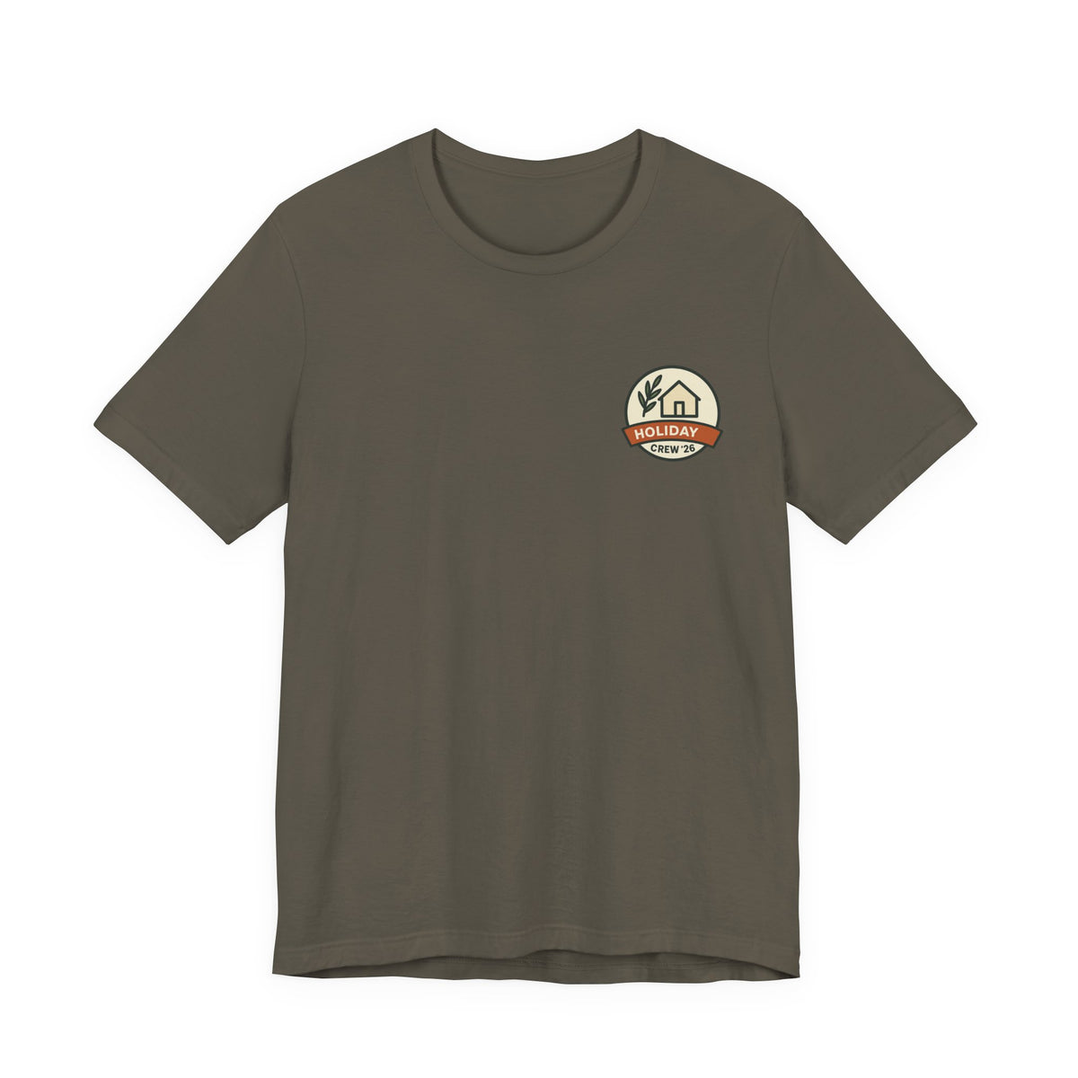 Family Holiday Matching Tee | Minimal Left-Chest Badge, Holiday Crew '26