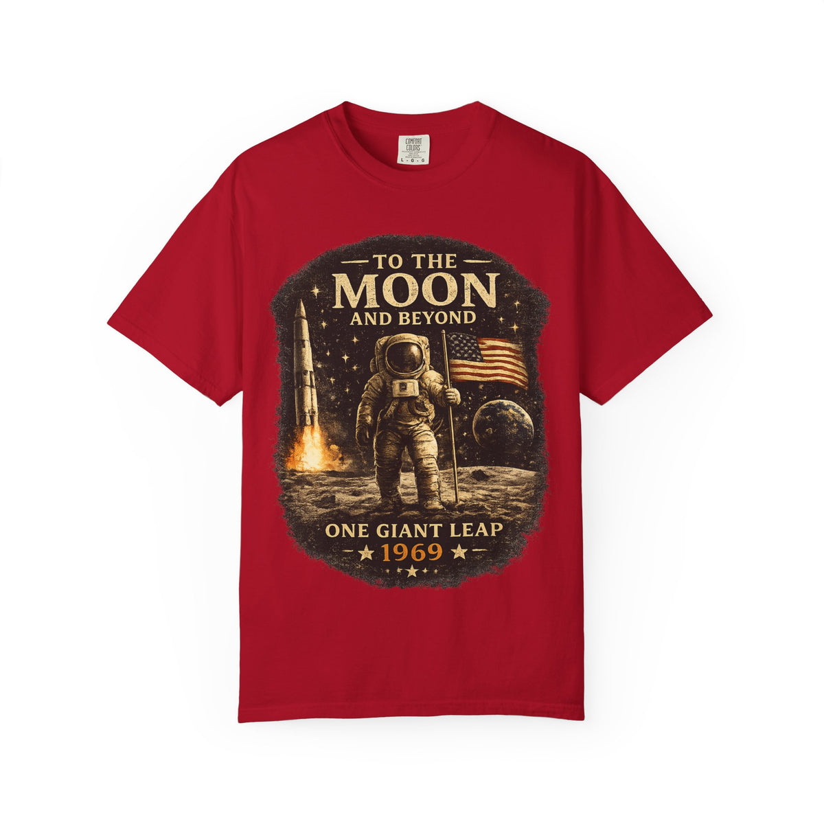 To The Moon and Beyond astronaut graphic T-shirt | One Giant Leap 1969