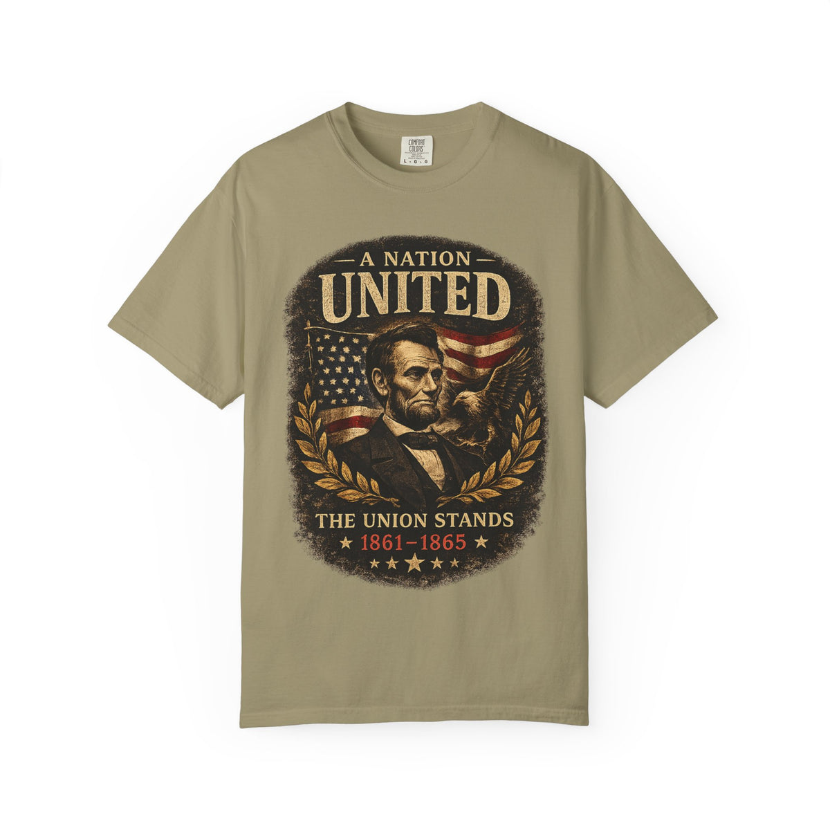 Vintage Lincoln Patriotic Shirt, A Nation United Tee, Abraham Lincoln Graphic T-Shirt, USA Flag Shirt, American History Tee, Civil War Shirt