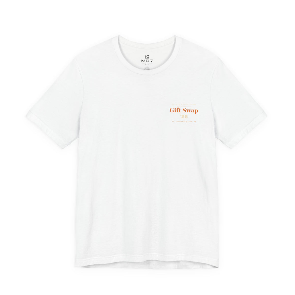 Secret Santa Tee | Office Gift Exchange, Small Left-Chest Print