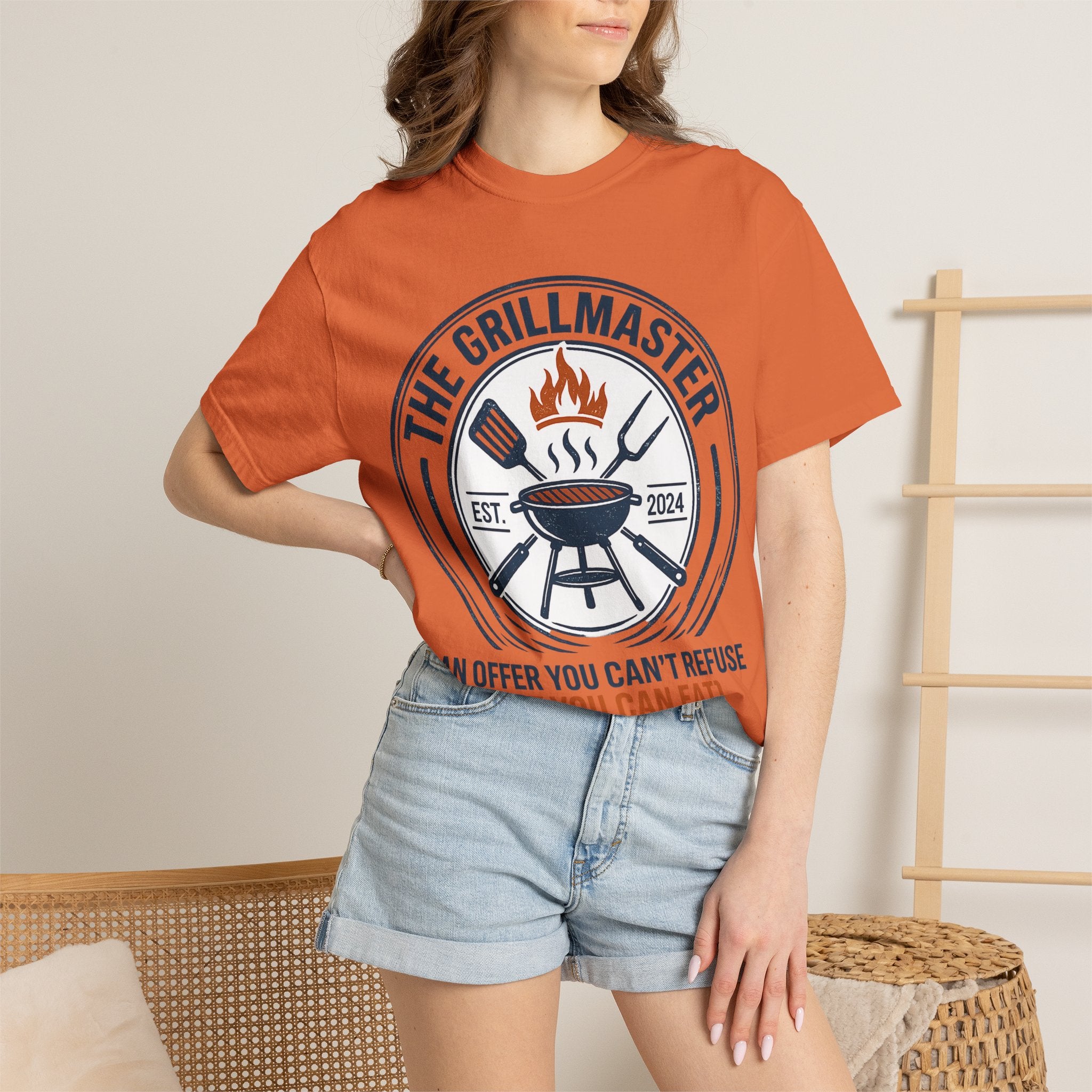 The Grillmaster T-shirt | BBQ Grill Logo, "An Offer You Can't Refuse (But You Can Eat)"