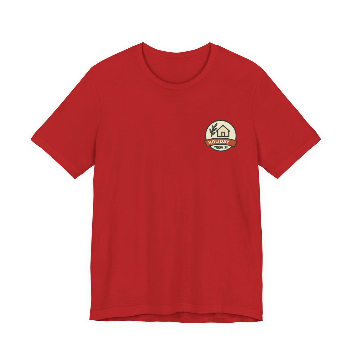 Family Holiday Matching Tee | Minimal Left-Chest Badge, Holiday Crew '26