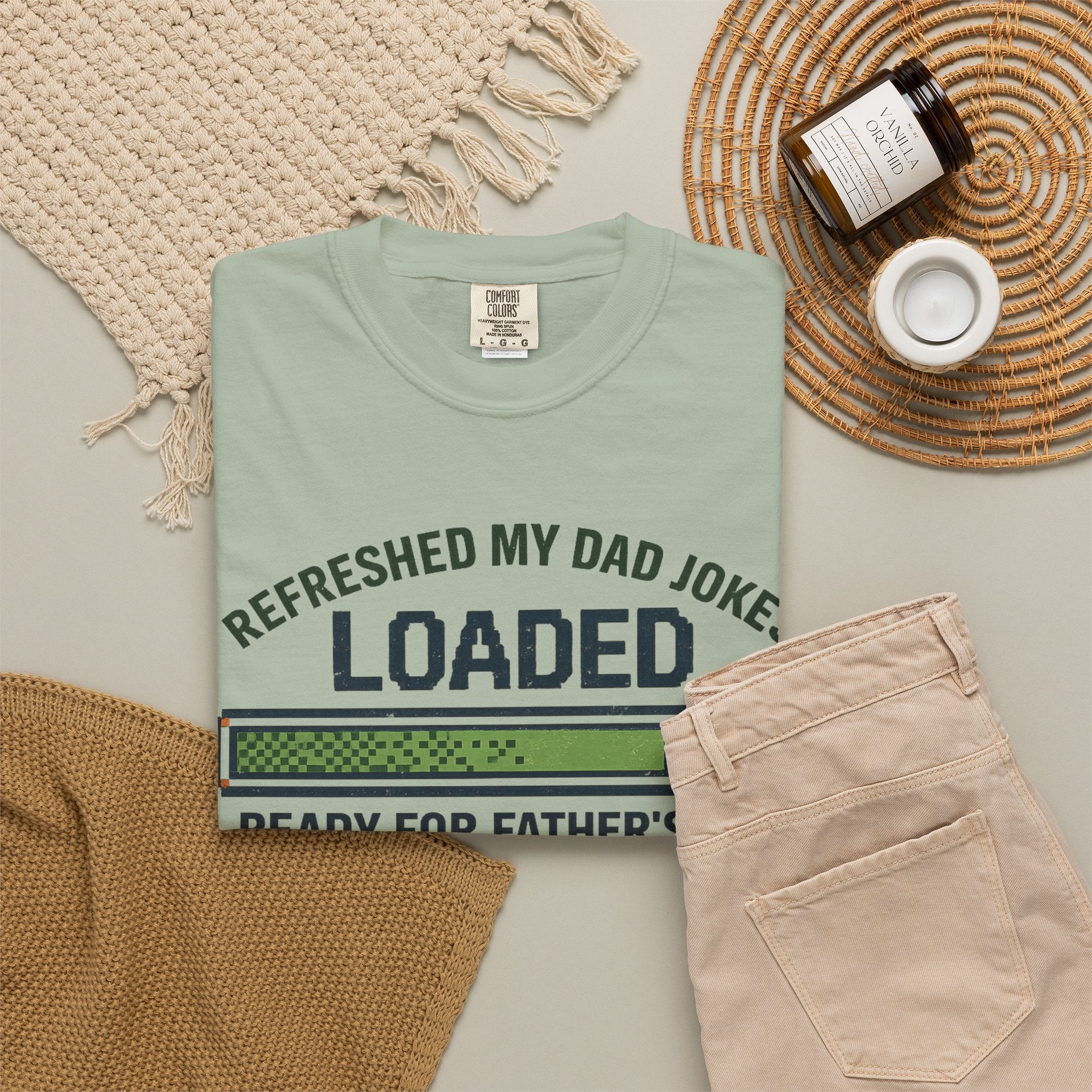Refreshed My Dad Jokes Loaded progress bar T-Shirt | Father's Day tee