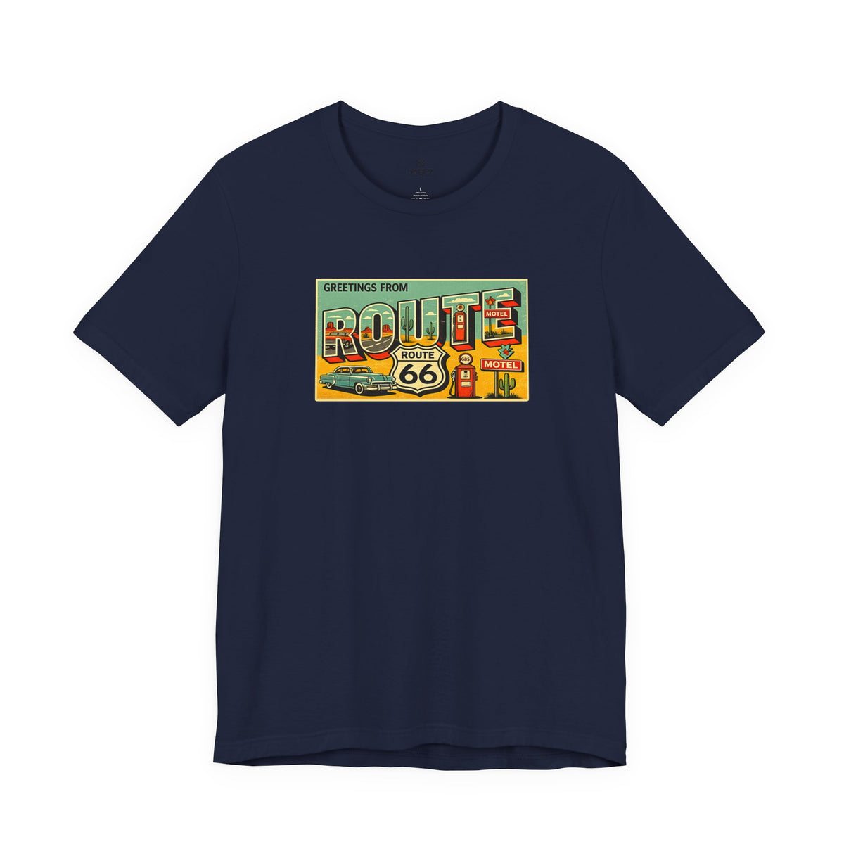 Route 66 Postcard design T-Shirt | Vintage Road Trip tee