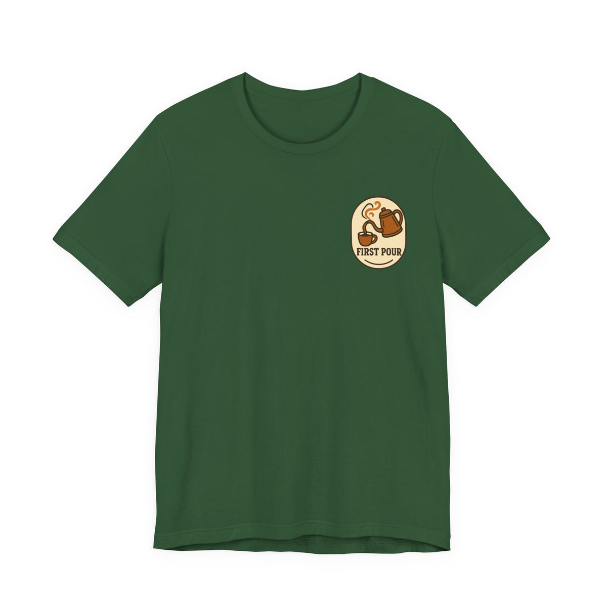Pour Over Coffee Tee | Small Chest Emblem, Home-Brewing Gift