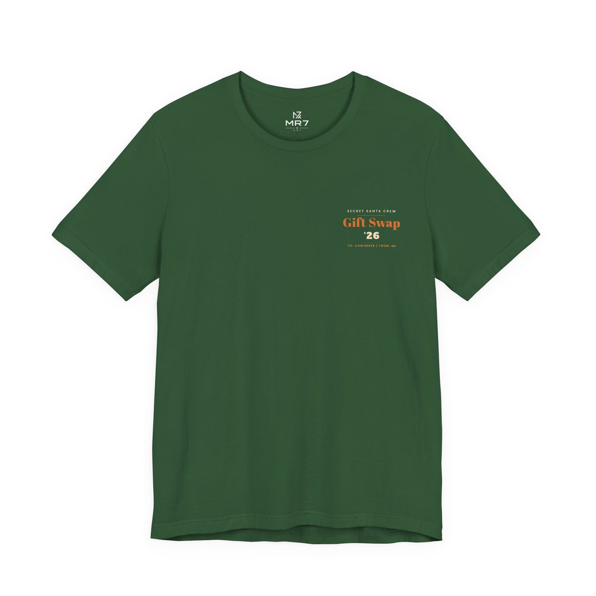 Secret Santa Tee | Office Gift Exchange, Small Left-Chest Print