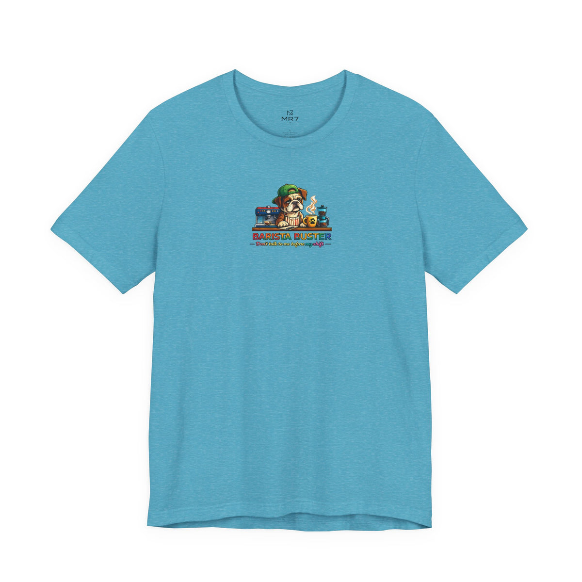 Barista Buster Coffee Monster T-Shirt | Cute Coffee Shop Illustration