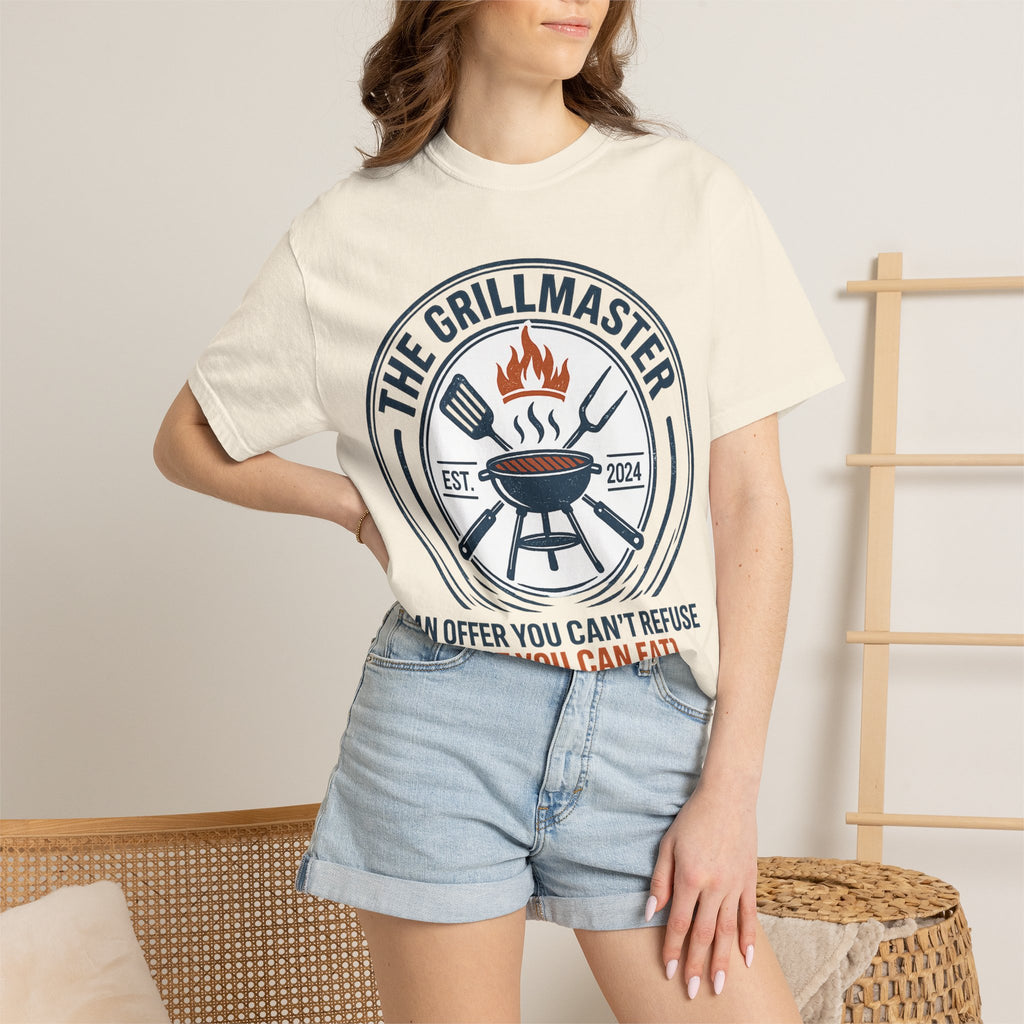 The Grillmaster T-shirt | BBQ Grill Logo, "An Offer You Can't Refuse (But You Can Eat)"