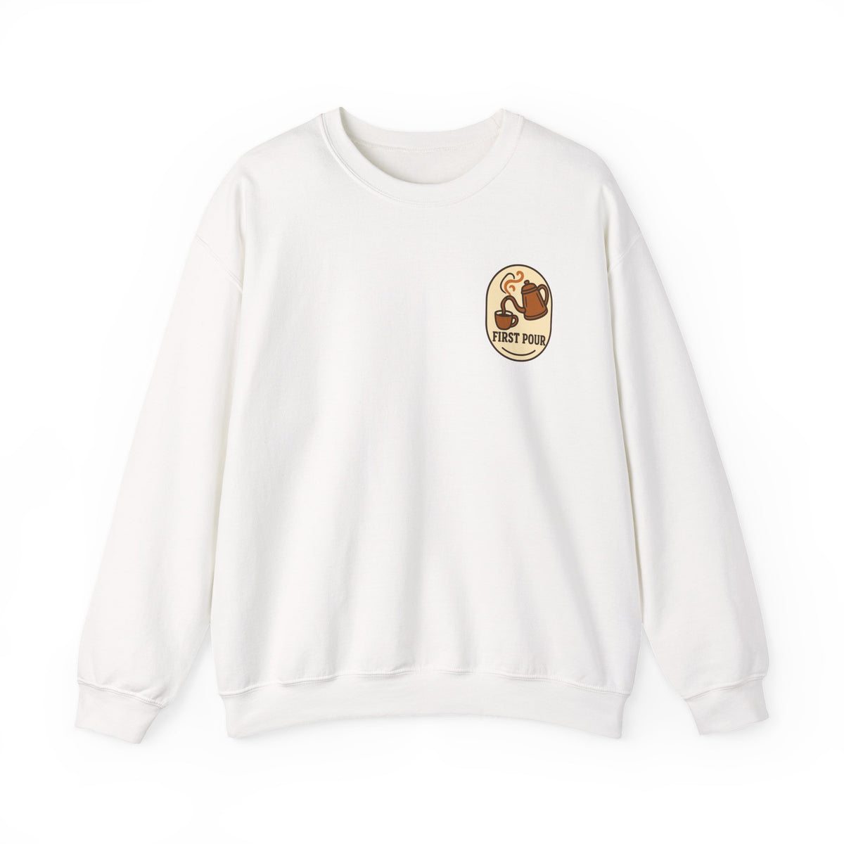 Pour Over Coffee Sweatshirt | Small Chest Emblem, Home-Brewing Gift