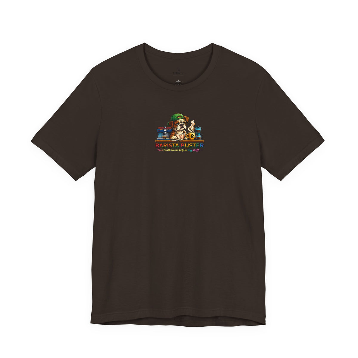 Barista Buster Coffee Monster T-Shirt | Cute Coffee Shop Illustration
