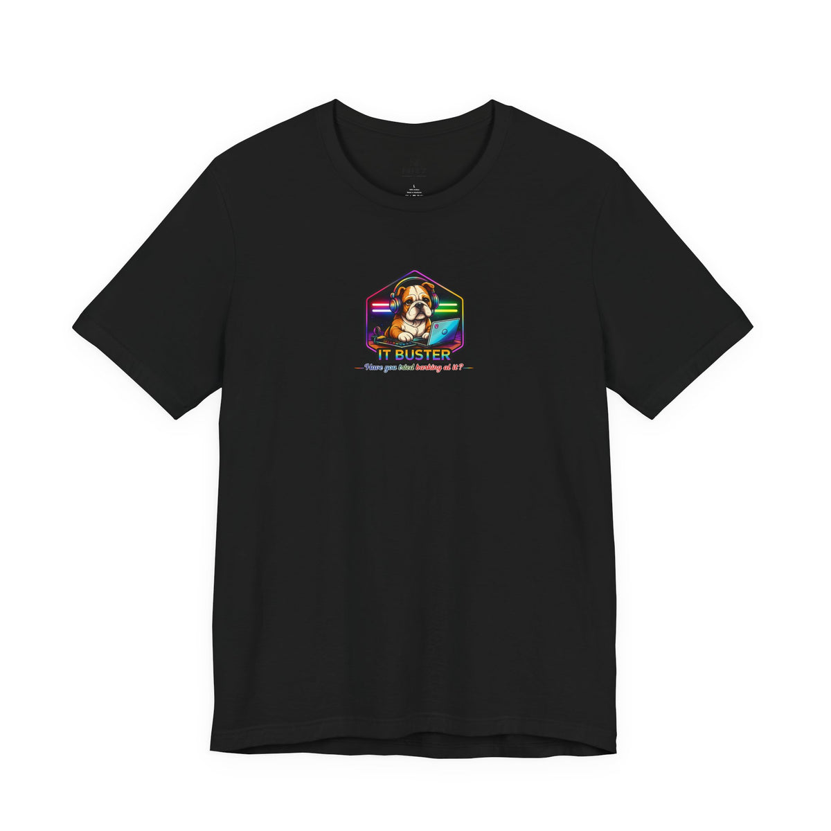 Retro Rainbow Dog Badge T-Shirt | Cute Puppy Graphic Tee