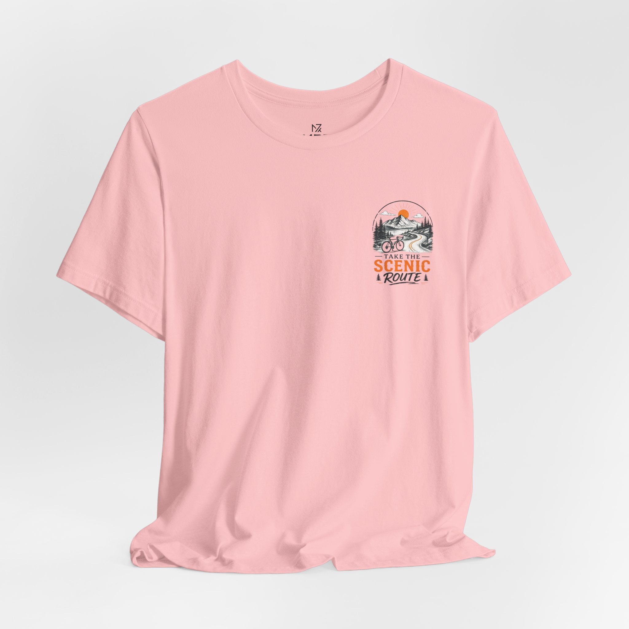 Scenic Route Graphic Tee — Vintage Road Trip Pocket Design