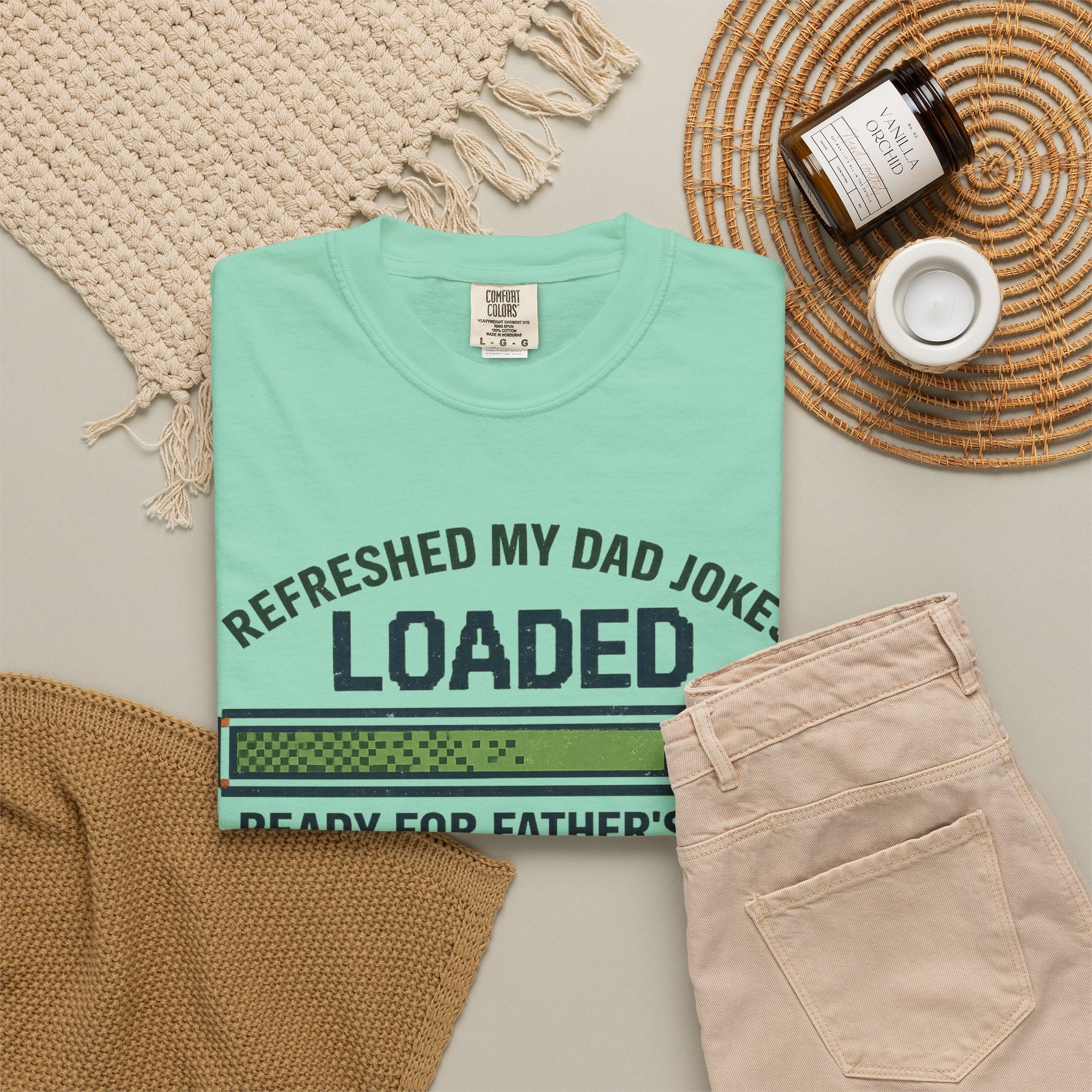 Refreshed My Dad Jokes Loaded progress bar T-Shirt | Father's Day tee