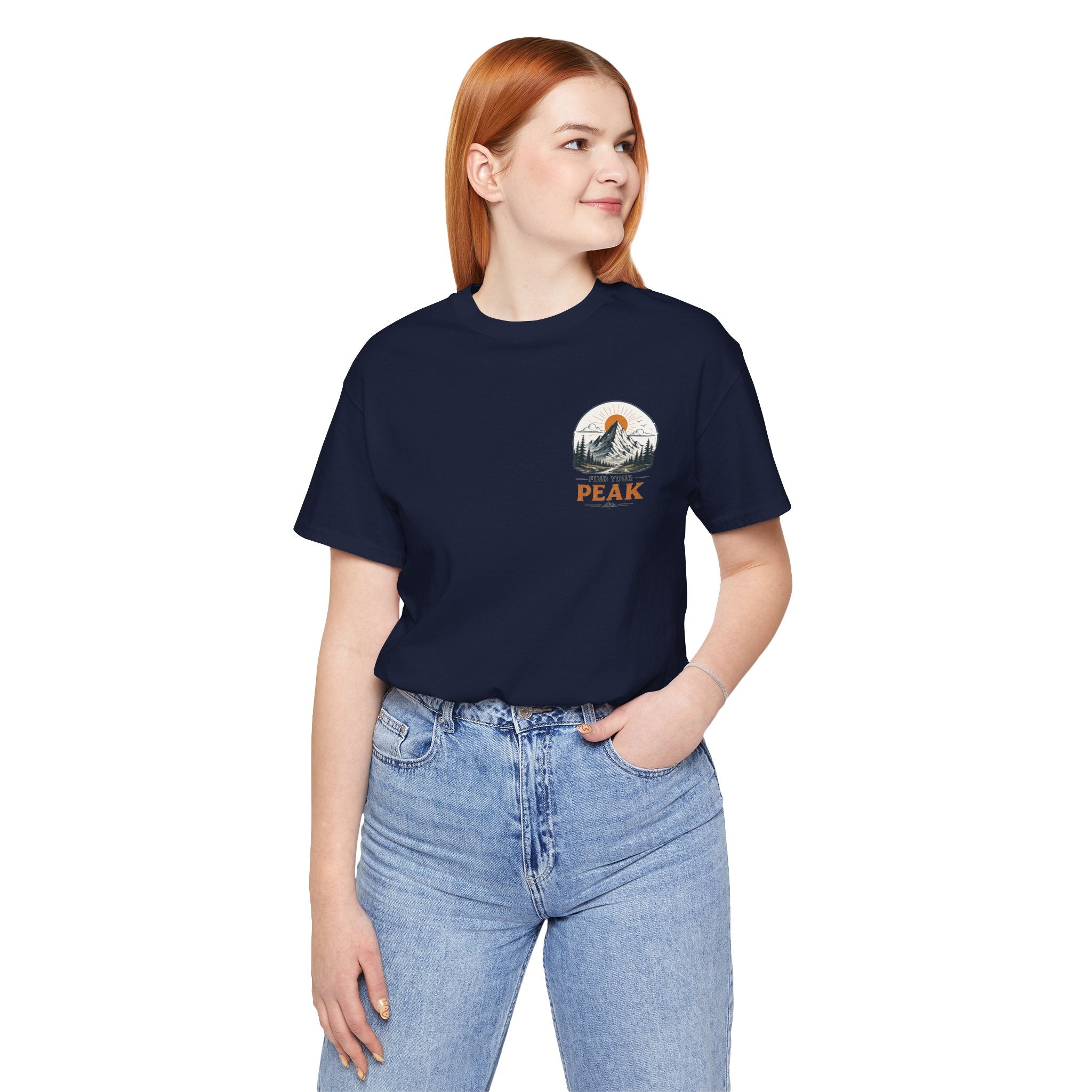 Peak Mountain Tee — Retro Sunrise Hiking T-Shirt