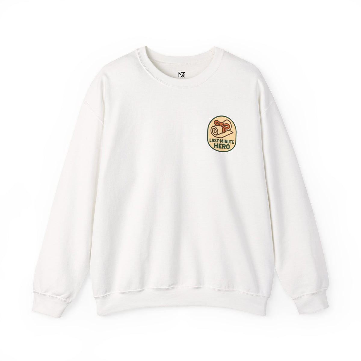 Last-Minute Gift Sweatshirt | Minimal Chest Print, Vintage Receipt Badge