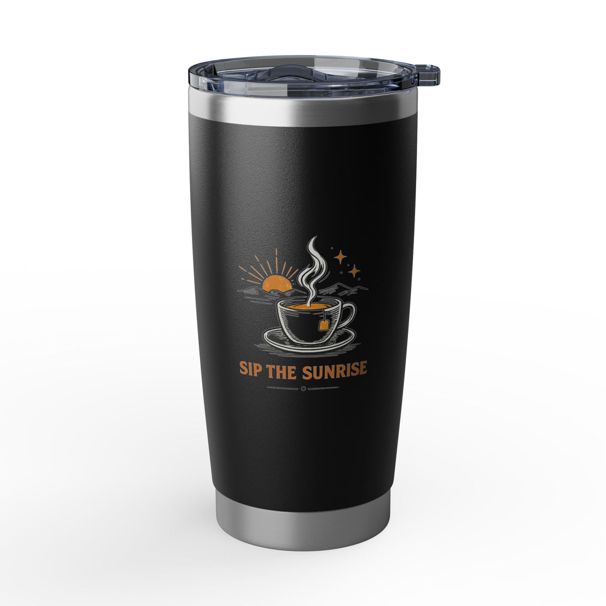 Sip the Sunrise Coffee Stainless Steel Tumbler 20oz, Insulated Travel Mug, Outdoor Coffee Gift